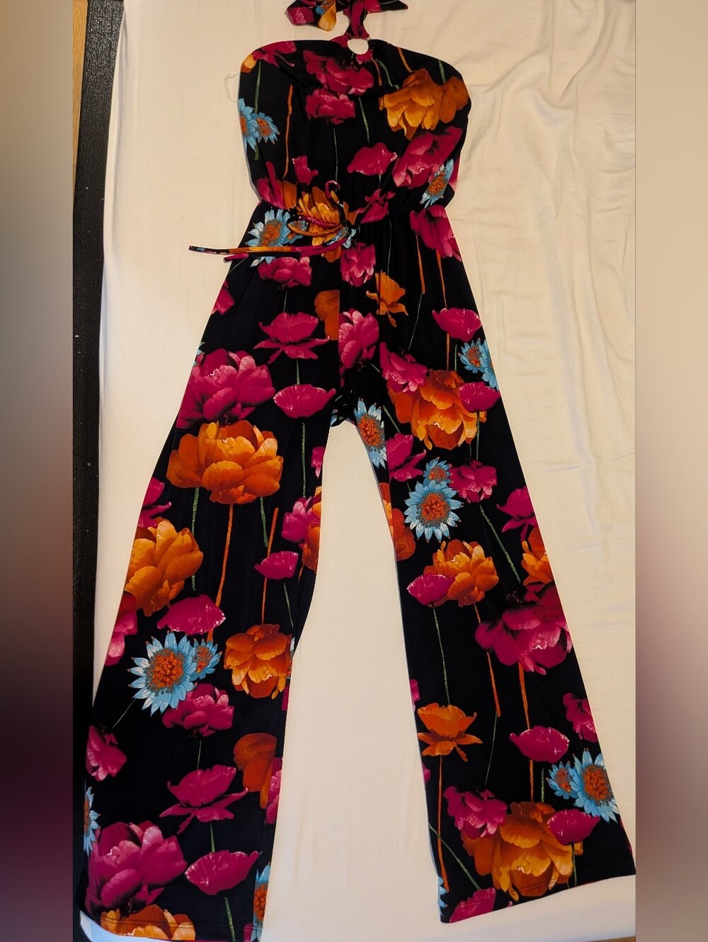 Halter Floral Wide-Leg Jumpsuit